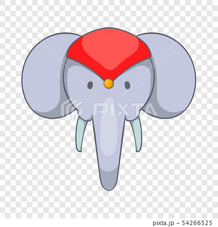 Head of decorated elephant icon, cartoon style 54266525