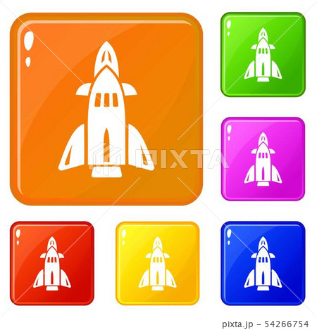 Rocket icons set vector color 54266754