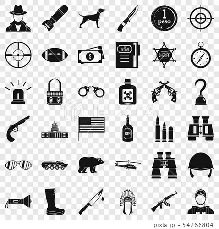 Bullet icons set, simple style 54266804