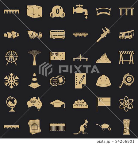 Small bridge icons set, simple style 54266901