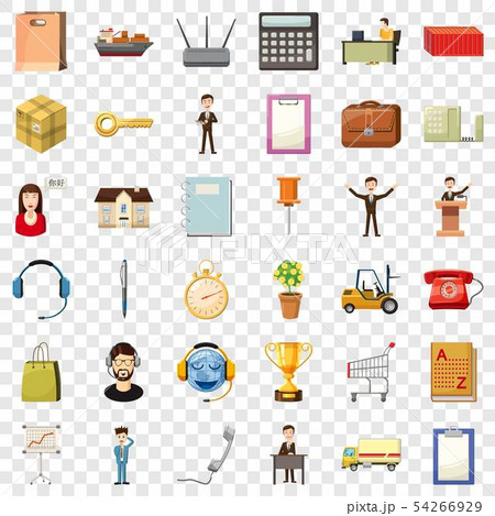 Finance business icons set, cartoon style Finance business icons set, cartoon style 54266929