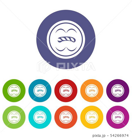 Circle button icons set vector color 54266974