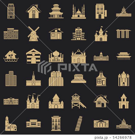 City building icons set, simple style 54266978