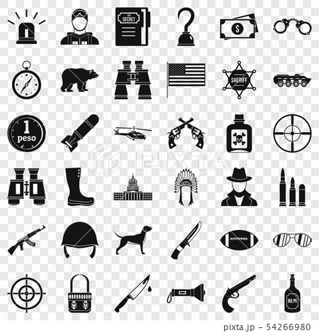 Gun icons set, simple style 54266980