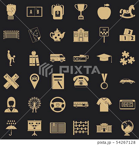 Taxi icons set, simple style Taxi icons set, simple style 54267128