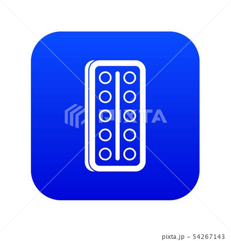 Watercolor in a box with brush icon digital blue Watercolor in a box with brush icon digital blue 54267143