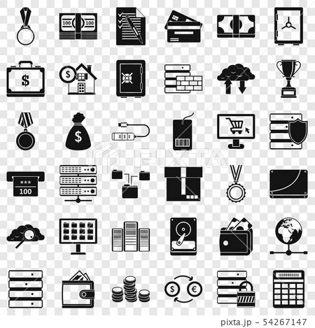 Business icons set, simple style 54267147