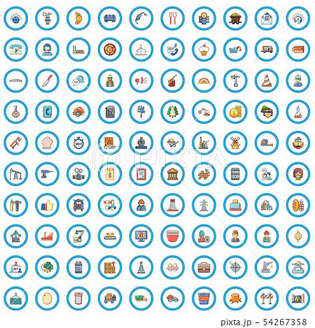 100 favorite work icons set, cartoon style 100 favorite work icons set, cartoon style 54267358