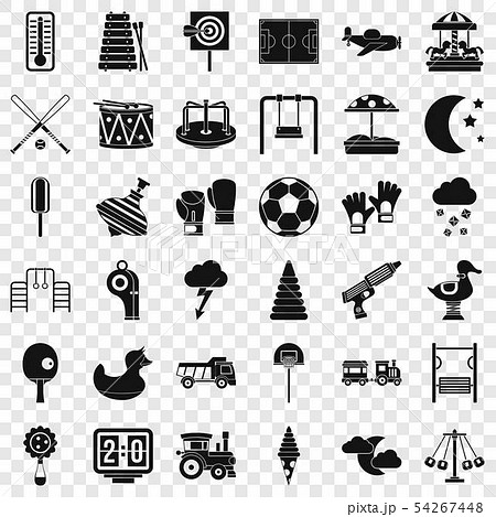 New playground icons set, simple style 54267448
