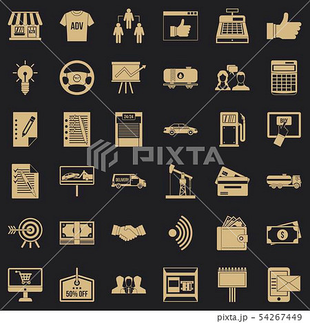 Finance business icons set, simple style Finance business icons set, simple style 54267449