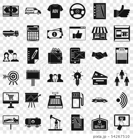 Business contract icons set, simple style 54267510