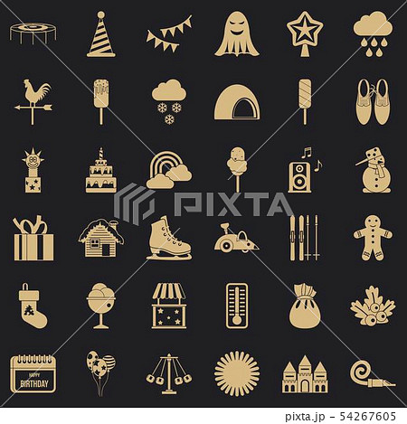 Children carousel icons set, simple style Children carousel icons set, simple style 54267605