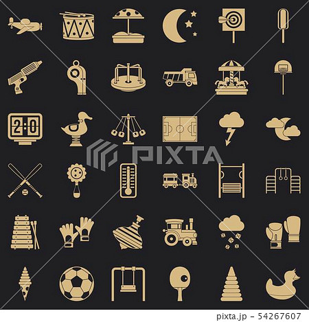 Big playground icons set, simple style 54267607