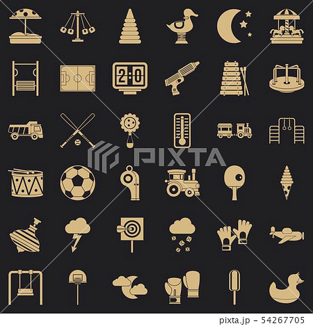 Playground for children icons set, simple style 54267705