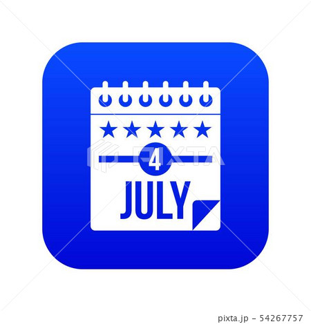 Independence day icon digital blue 54267757