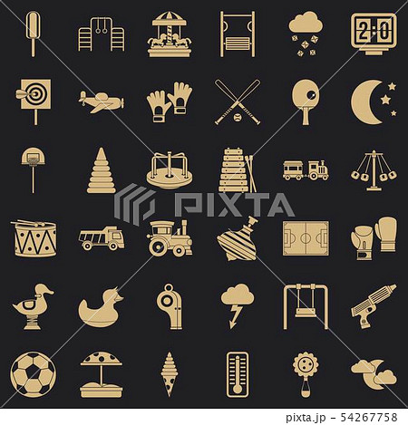 Great playground icons set, simple style 54267758