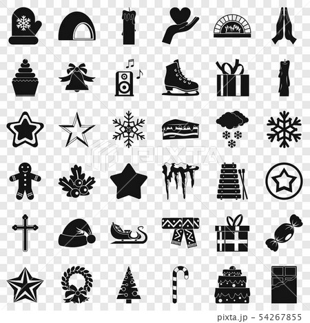 Christmas ornament icons set, simple style 54267855