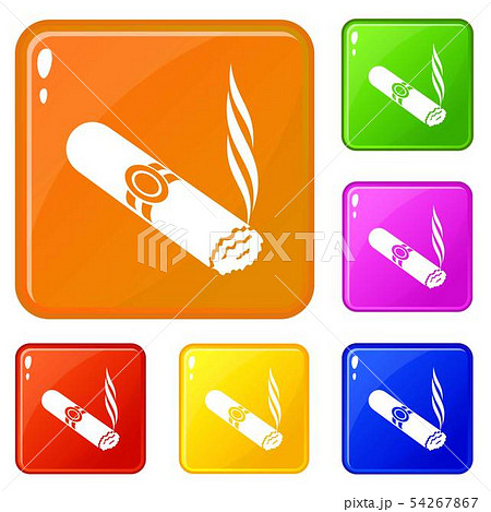 Cigar icons set vector color 54267867