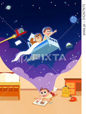Children's dream cartoon style illustration 001 Children's dream cartoon style illustration 001 54267975