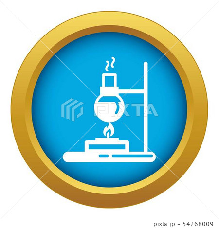 Flask lab burner icon blue vector isolated 54268009
