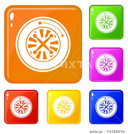 Roulette Icons Set Vector Colorのイラスト素材