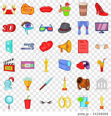 Film icons set, cartoon style Film icons set, cartoon style 54268068