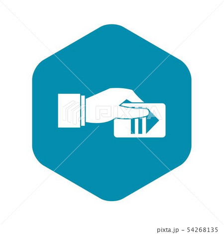 Hand with parking ticket icon, simple style Hand with parking ticket icon, simple style 54268135