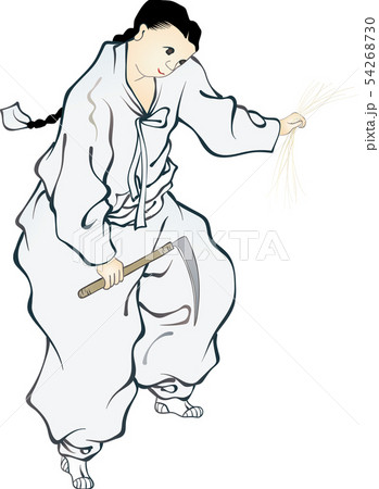 Illustration of characters in Korean folk painting. 176 54268730