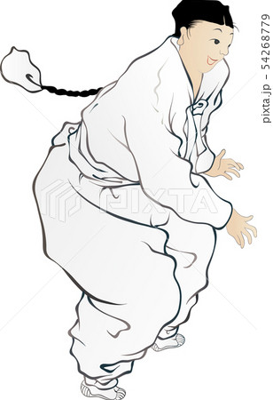 Illustration of characters in Korean folk painting. 131 54268779
