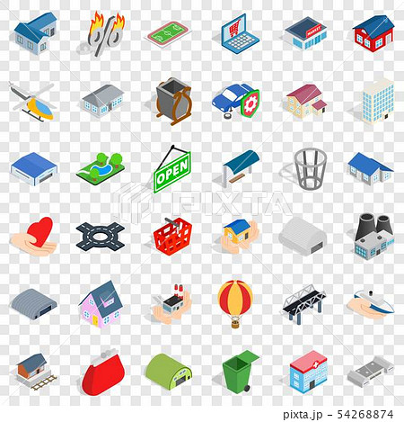 City icons set, isometric style 54268874