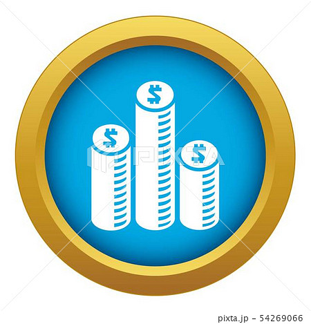 Coin money chart icon blue vector isolated 54269066