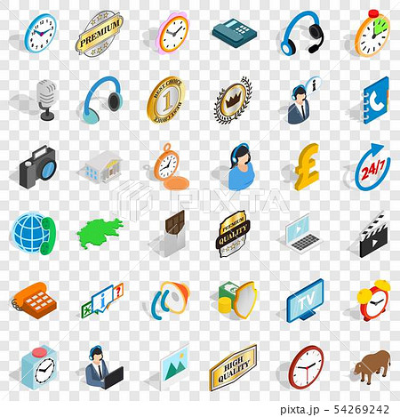 Office icons set, isometric style Office icons set, isometric style 54269242