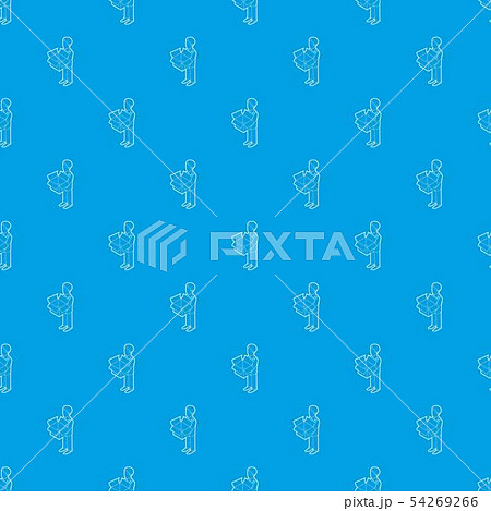 Businessman holding an outline box pattern vector seamless blue Businessman holding an outline box pattern vector seamless blue 54269266