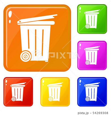 Wheel container icons set vector colorのイラスト素材 [54269308] - PIXTA