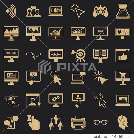 Internet icons set, simple style 54269316