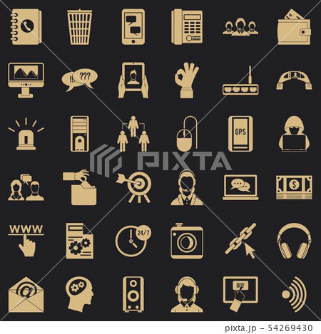 Contact email icons set, simple style 54269430