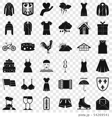 Clothing accessories icons set, simple style 54269541