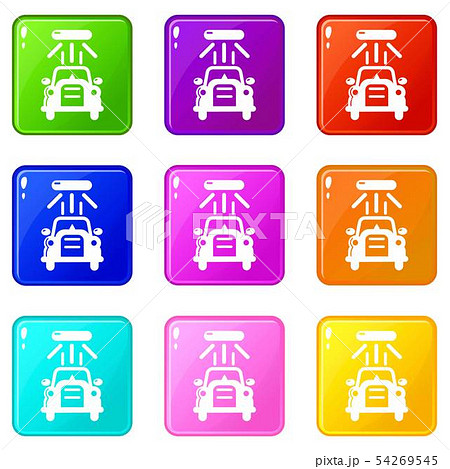 Car wash icons set 9 color collection 54269545