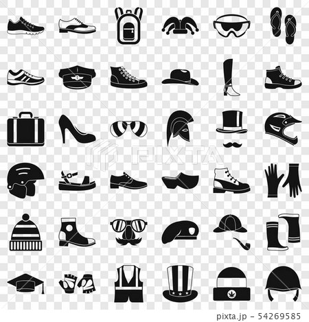 Fashion clothes icons set, simple style 54269585