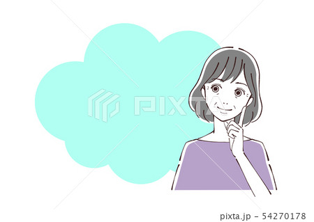 考えるシニア女性 54270178
