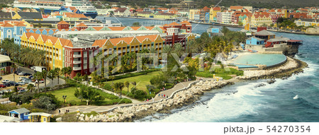 Aerial panorama of Willemstad on Curacao island Aerial panorama of Willemstad on Curacao island 54270354