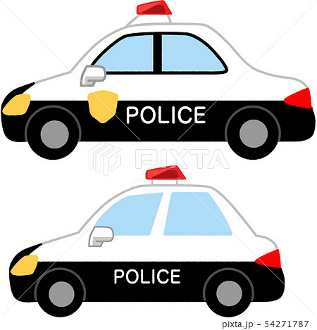 Police Car Seen From The Side Stock Illustration