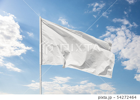 White flag against the blue sky White flag against the blue sky 54272464