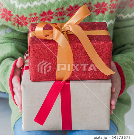 Gift box in for Happy new year & Merry Christmas 54272672