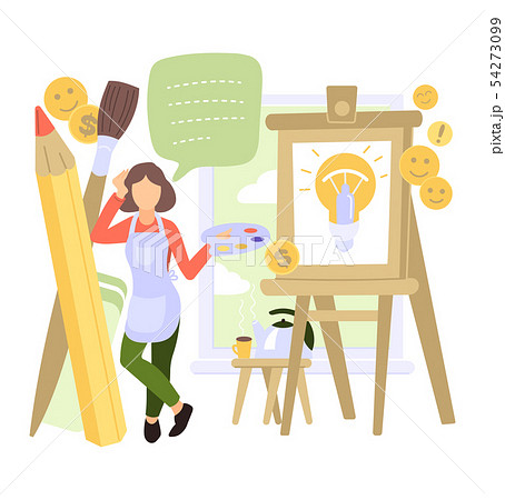 Creative people vector man woman character working together at office teamworking illustration set 54273099