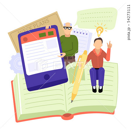 Creative people vector man woman character working together at office teamworking illustration set 54273111
