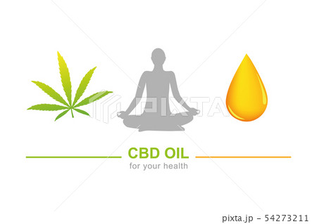 cbd oil for health concept with cannabis leaf yoga and oil drop 54273211