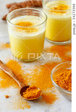 Golden milk with turmeric powder Golden milk with turmeric powder 54273569