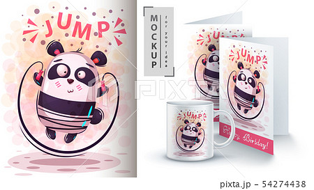 Cute sport panda - mockup for your idea 54274438
