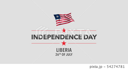 Liberia happy independence day greeting card, 54274781